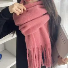 ボリュームカラーマフラー ピンク