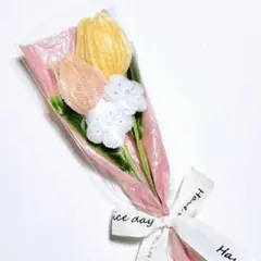 モールフラワー　ブーケ　チューリップ　花束　枯れないお花　ピンク　黄色