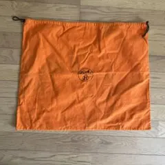 HERMES 巾着袋 オレンジ 保存袋　大判