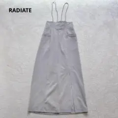 ラディエイト サスペンダースカート バックリボン ウエストゴム ストレッチ M