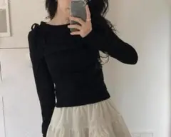 レイヤード長袖トップス