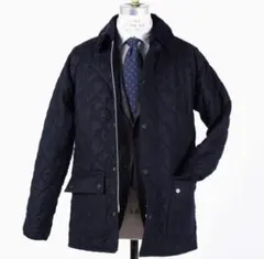 Barbour ships 別注キルティング　ウール　ビデイル　38 ネイビー