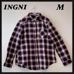 【INGNI】イング チェック柄　シャツMレディース トップス長袖