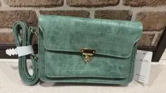 ミントグリーン クロコダイル風 ショルダーバッグ