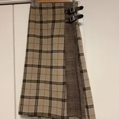 OLIVE des OLIVE  チェック切り替えスカート オリーブデオリーブ