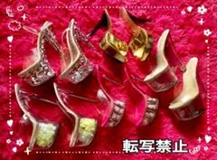 中古☆厚底サンダル5足セット☆夜会☆小悪魔☆キャバ嬢☆アゲハ☆薔薇・ビジュ〜☆のサムネイル