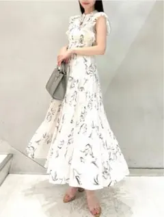 SNIDEL Sustainable プリント プリーツ ワンピース