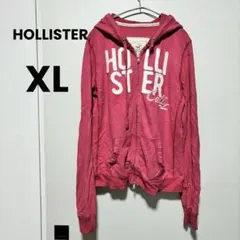 HOLLISTER 【XL 】ピンクパーカー トップス フード付き 薄手