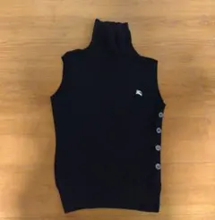 BURBERRY　黒 タートルネック ノースリーブ綿ニット