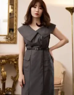 herlipto Saint Charles Big Collar Dress