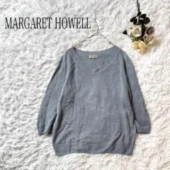MARGARET HOWELL リネンサマーニット　麻100 ブルー　2　Mのサムネイル