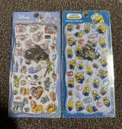 正規品 ミニオンとディズニー プチドロップステッカー 2枚セット