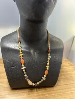天然石　カラフル　ビーズ　ネックレス