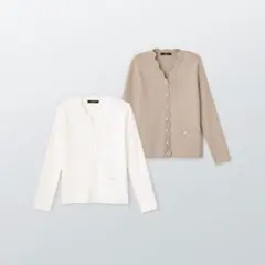 23AW ルネ　パール ニット カーディガン ベージュのサムネイル