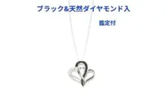 鑑定付】ブラック&天然ダイヤモンド入ネックレス チェーン付き 新品 