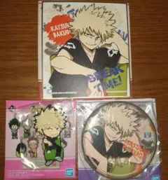 一番くじ　爆豪勝己　ラバスト　缶バッジ　色紙　セット