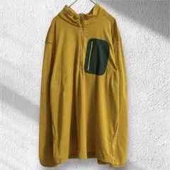 フィールドコア　ワークマン　フリース　ジャケット　ハーフジップ　イエロー　LL