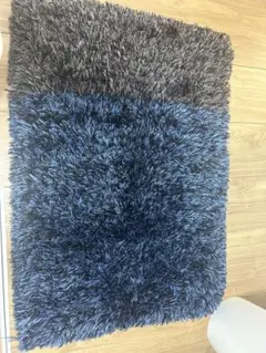 UCHINO グラデーションブルー シャギーラグ