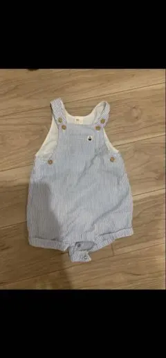 ストライプ オーバーオール コットン混紡