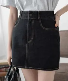 WEGO ブラック 台形デニムミニスカート