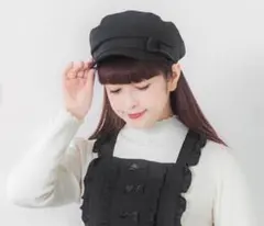 しまむら 青木美沙子 サンリオ キャスケット サンリオキャラクターズ リボン 黒