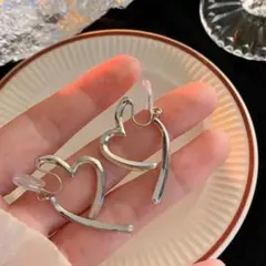 イヤリング ハート ノンホール 痛くならない ゆれる アクセサリー シルバー