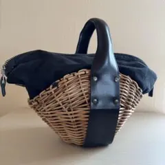 エバゴスebagos ファスナー付バスケットバッグ　紅藤