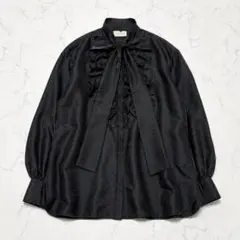 完売 美品 UNITED ARROWS オーガンジー フリル＆ボウタイ ブラウス