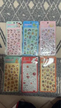ディズニーキャラクターぷくぷくシール6枚セット