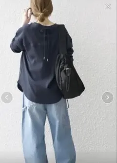 Ships any ワッフル　レースアップ　ラウンドヘムプルオーバー