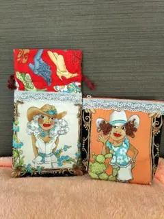 巾着 ポーチ カウガール①