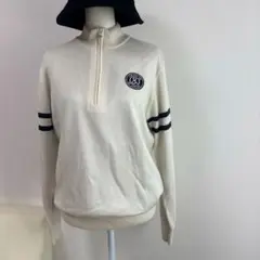 アンパスィand per se ハーフジップニットブルゾン防風加工 LLサイズ