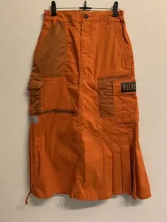 オレンジ ロングスカート