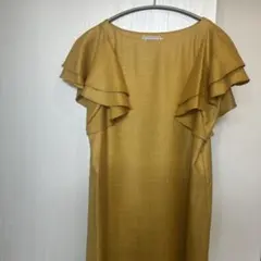 Anatelier フリル袖 ひざ丈ワンピース 36 パーティー　結婚式