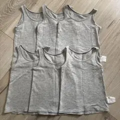 ユニクロ　コットンメッシュタンクトップ　80 肌着　グレー　6枚セット＋1枚