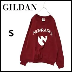 GILDAN ギルダンビッグプリントネブラスカ大学 スウェット バーガンディ S