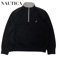 NAUTICA ノーティカ スウェット トレーナー ハーフジップ 刺繍 黒 L