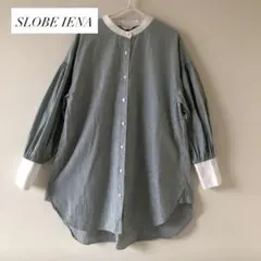 SLOBE IENA ボリュームスリーブバンドカラーブラウス【手洗い可能】