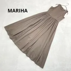 MARIHA コットン フレア ワンピース ロング ブラウン ノースリーブ