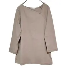 グラシア 七分袖 リブ カットソー ブラウン 無地【L】