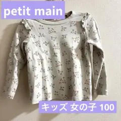 プティマイン 女の子 100 Tシャツ 長袖 キッズ 冬服 フタフタ バースデー