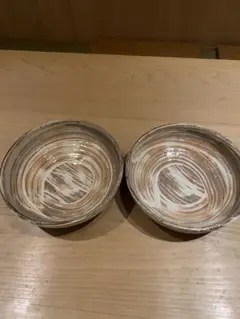 刷毛目 大皿 2枚セット 和食器 民藝 手造り 盛鉢 パスタ皿 陶器