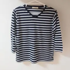 ショコラフィネローブ トップス ボーダー 七分袖