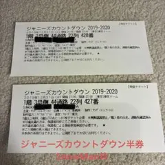 쟈니스 카운트다운 2019-2020 중고 티켓 2장