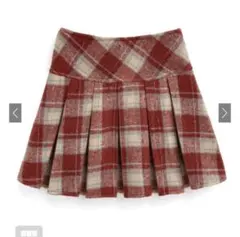 GRL インパン裏地付きチェック柄プリーツミニスカート ks053