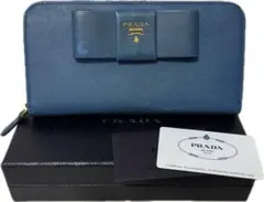 PRADA | サフィアーノ リボン 長財布 コバルト