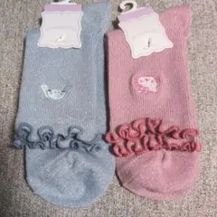 シナモロール＆ハローキティ　レディースラメソックス