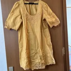 値下げ！PAGEBOY   からし色　半袖チュニックシャツ