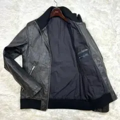 SHIP JET BLUE レザー 本革 ジャケット ブルゾン 黒