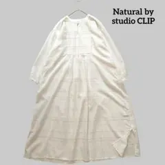 Natural by studio CLIP ピンタック チェック柄ワンピースFのサムネイル